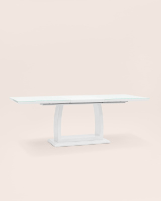 Стол обеденный Орлеан раскладной 160-215*90 глянцевый белый. Фото