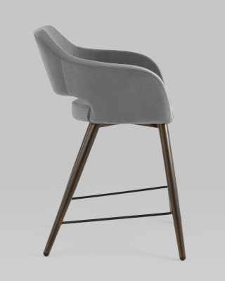 Стул полубарный Саймон велюр тёмно-серый фото Стул полубарный Саймон велюр тёмно-серый. Фото №4