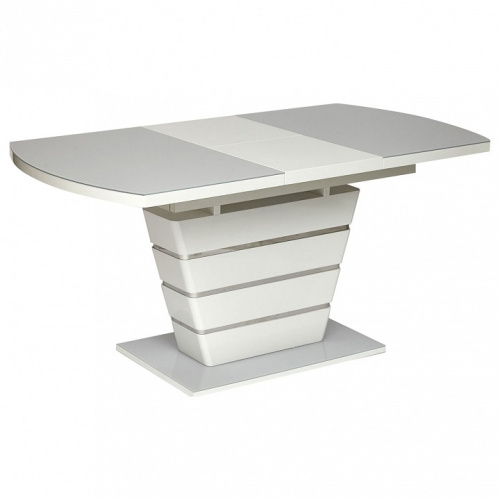 Стол SCHNEIDER ( mod. 0704 ) мдф high glossy, закаленное стекло, 140/180x80x75см, белый. Фото №2