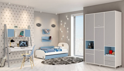 Шкаф комбинированный Polini kids Mirum 2335, серый фото Шкаф комбинированный Polini kids Mirum 2335, серый. Фото №4