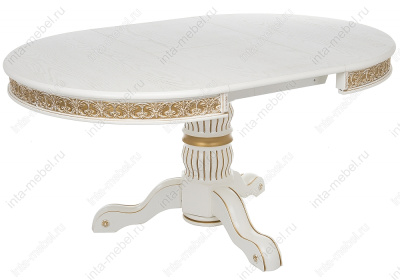 Стол Лорд молочный с золотой патиной фото Стол Лорд молочный с золотой патиной. Фото №2
