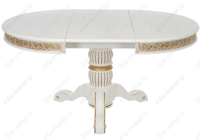 Стол Лорд молочный с золотой патиной фото Стол Лорд молочный с золотой патиной. Фото №4