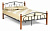 Кровать РУМБА (AT-203)/ RUMBA Wood slat base дерево гевея/металл, 140*200 см (Double bed), красный дуб/черный